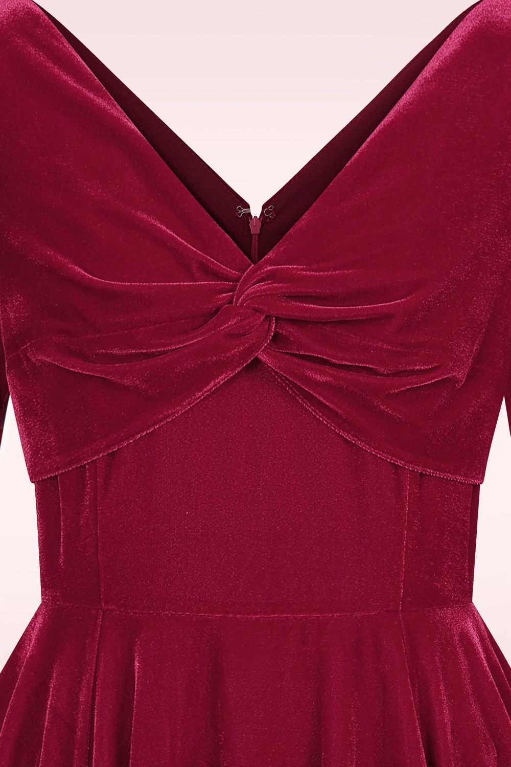Banned Retro - Winter Rouge fluwelen swing jurk in rood 2