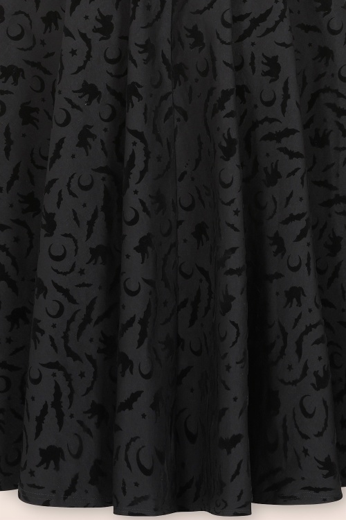 Banned Retro - Tara Halloween Night Hooded swing jurk in zwart 4