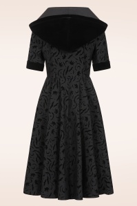 Banned Retro - Tara Halloween Night Hooded swing jurk in zwart 3