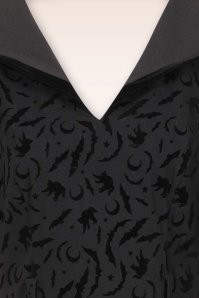 Banned Retro - Tara Halloween Night Hooded swing jurk in zwart 2