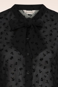 Banned Retro - Petite Fleur Sheer blouse in zwart 2