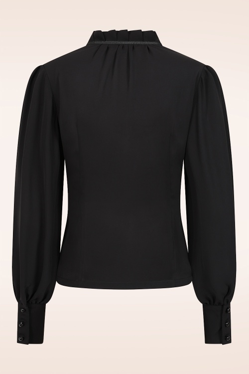 Banned Retro - Ruby Ribbon blouse in zwart 4
