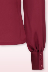 Banned Retro - Ruby Ribbon blouse in bordeauxrood 3