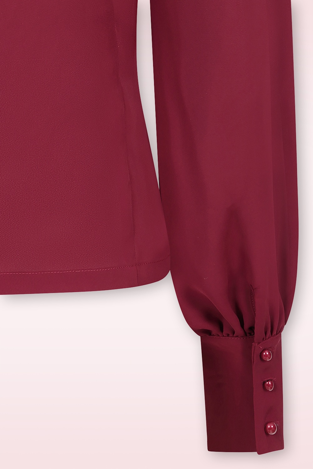 Banned Retro - Ruby Ribbon blouse in bordeauxrood 3