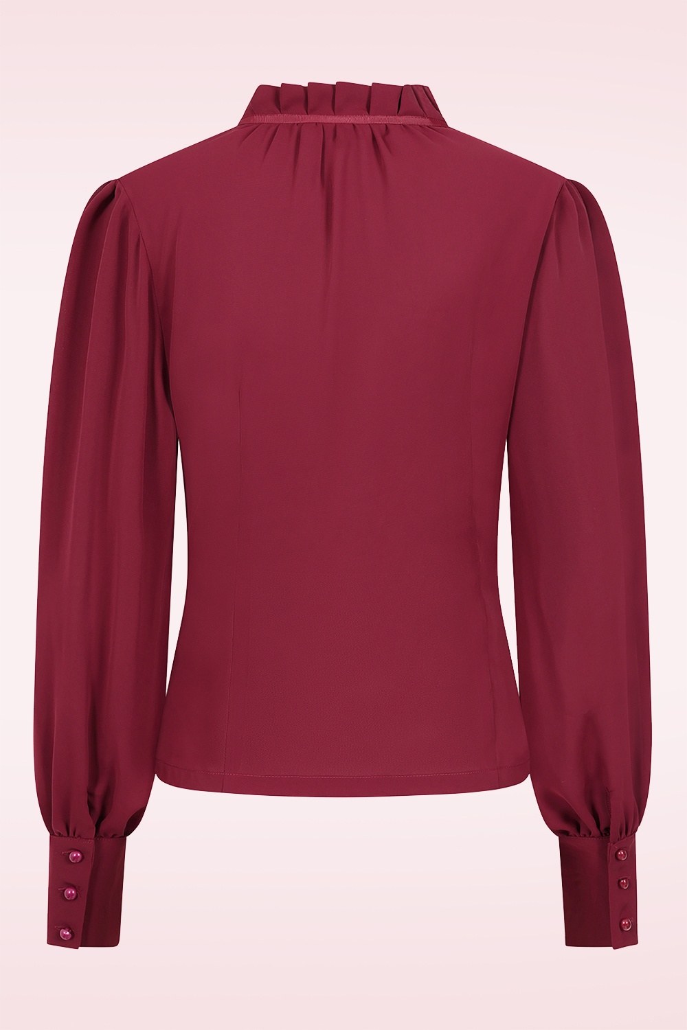 Banned Retro - Ruby Ribbon blouse in bordeauxrood 4