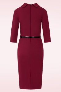 Vintage Chic for Topvintage - Topvintage exclusive ~ Ruby Allure pencil jurk in wijnrood  3