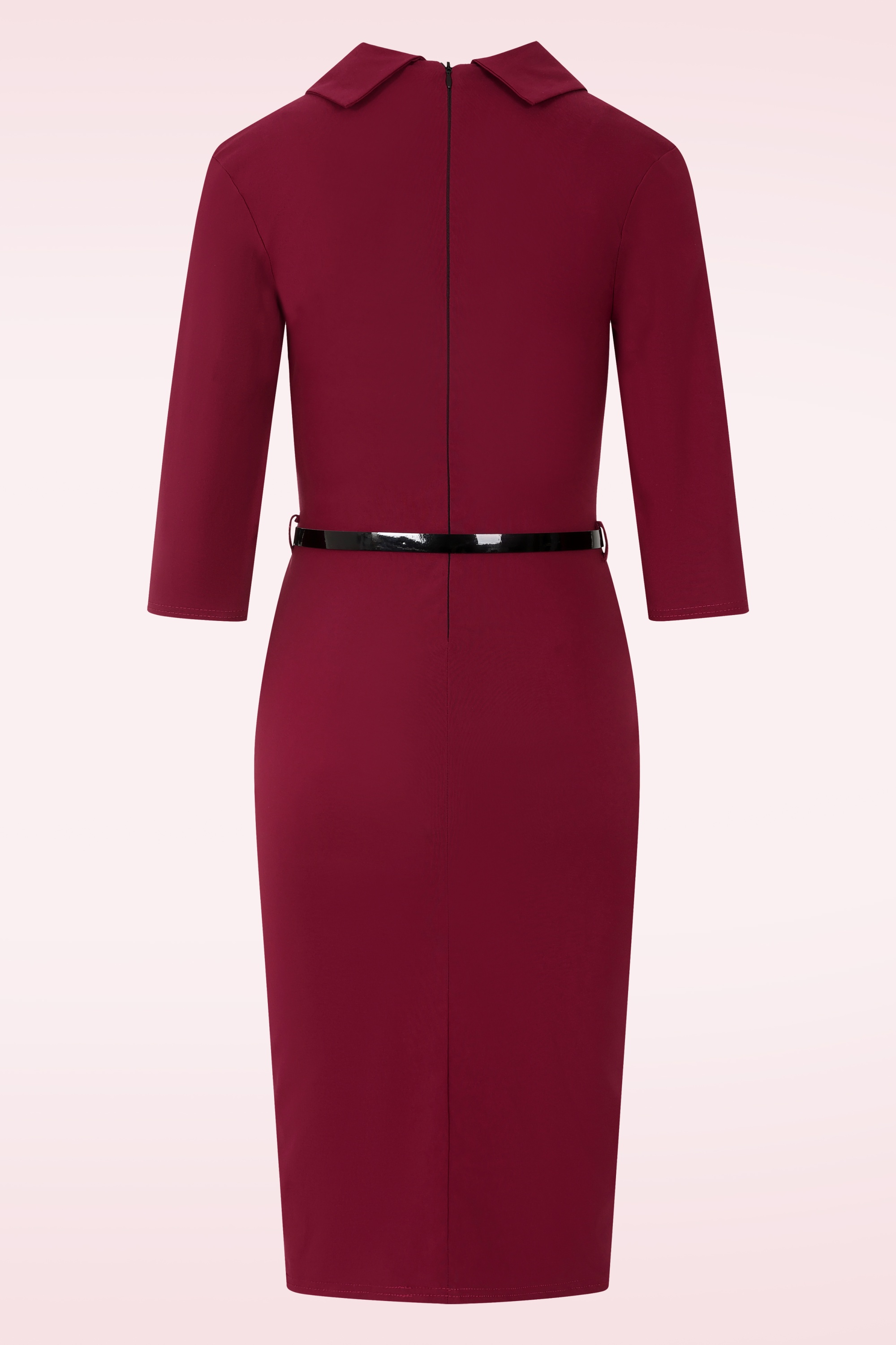 Vintage Chic for Topvintage - Topvintage exclusive ~ Ruby Allure pencil jurk in wijnrood  3