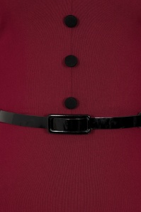 Vintage Chic for Topvintage - Topvintage exclusive ~ Ruby Allure pencil jurk in wijnrood  2