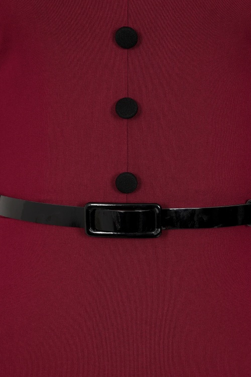 Vintage Chic for Topvintage - Topvintage exclusive ~ Ruby Allure pencil jurk in wijnrood  2