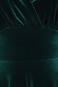 Vintage Chic for Topvintage - Topvintage exclusive ~ Maddison swing jurk in flessengroen fluweel 2