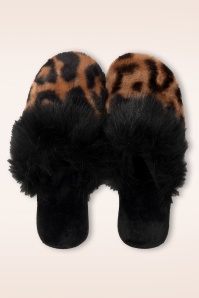 Amici - Felix pantoffels in zwart en luipaard 4
