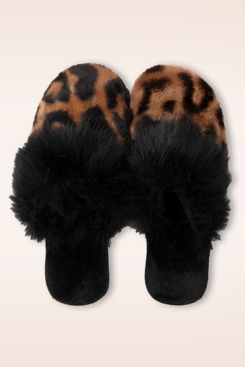 Amici - Felix pantoffels in zwart en luipaard 4