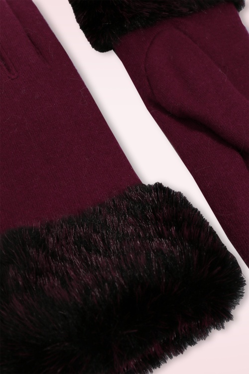 Amici - Donatella handschoenen van wol in bordeauxrood 2