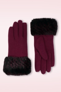 Amici - Donatella handschoenen van wol in bordeauxrood