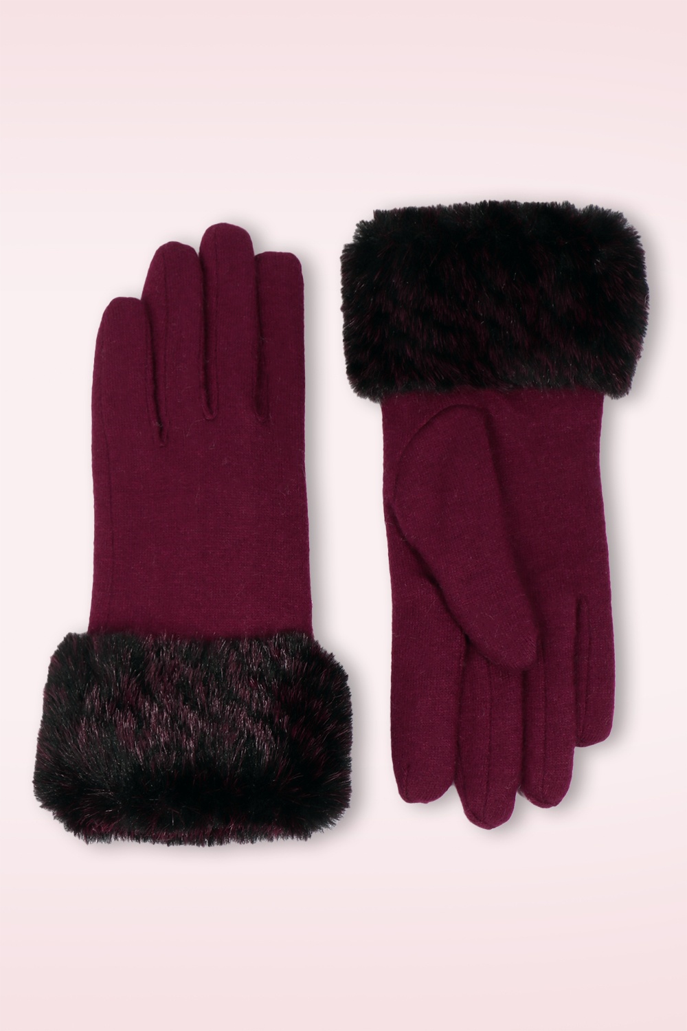 Amici - Donatella handschoenen van wol in bordeauxrood