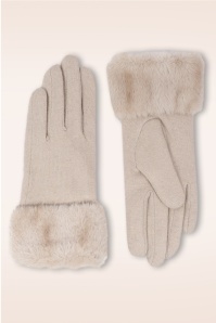 Amici - Marilyn handschoenen van wol in biscuit beige