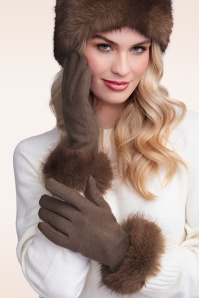 Amici - Corine handschoenen van wol in bruin