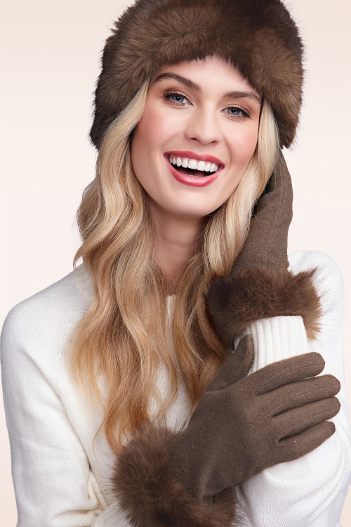 Amici - Corine handschoenen van wol in bruin 2