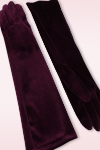 Amici - Victoria Velvet Evening handschoenen in bordeauxrood 3