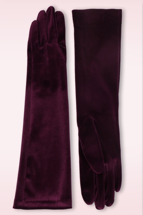 Amici - Victoria Velvet Evening handschoenen in bordeauxrood