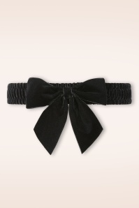 Banned Retro - Millie Velvet Bow riem in zwart