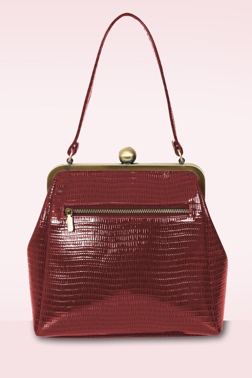 Banned Retro - Doris handtas in donkerrood 4