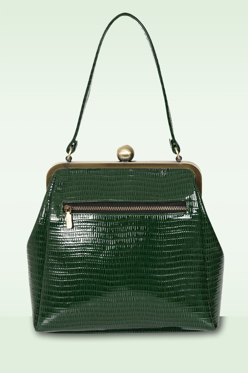 Banned Retro - Doris handtas in donkergroen 3