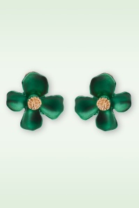 Lovely - Lucite Style Flower oorbellen in groen