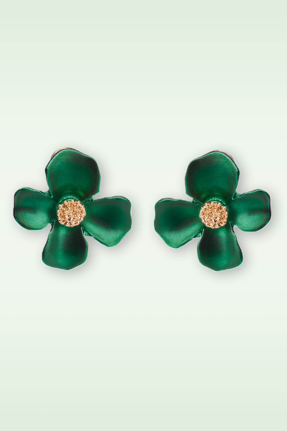 Lovely - Lucite Style Flower oorbellen in groen