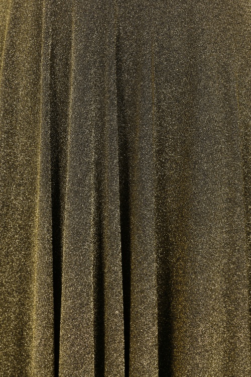 Glamour Bunny - Marilyn Glitter swing jurk in donkergoud 4