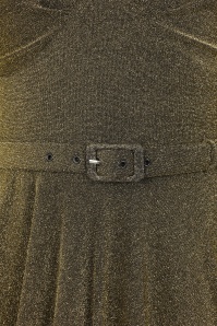 Glamour Bunny - Marilyn Glitter swing jurk in donkergoud 3