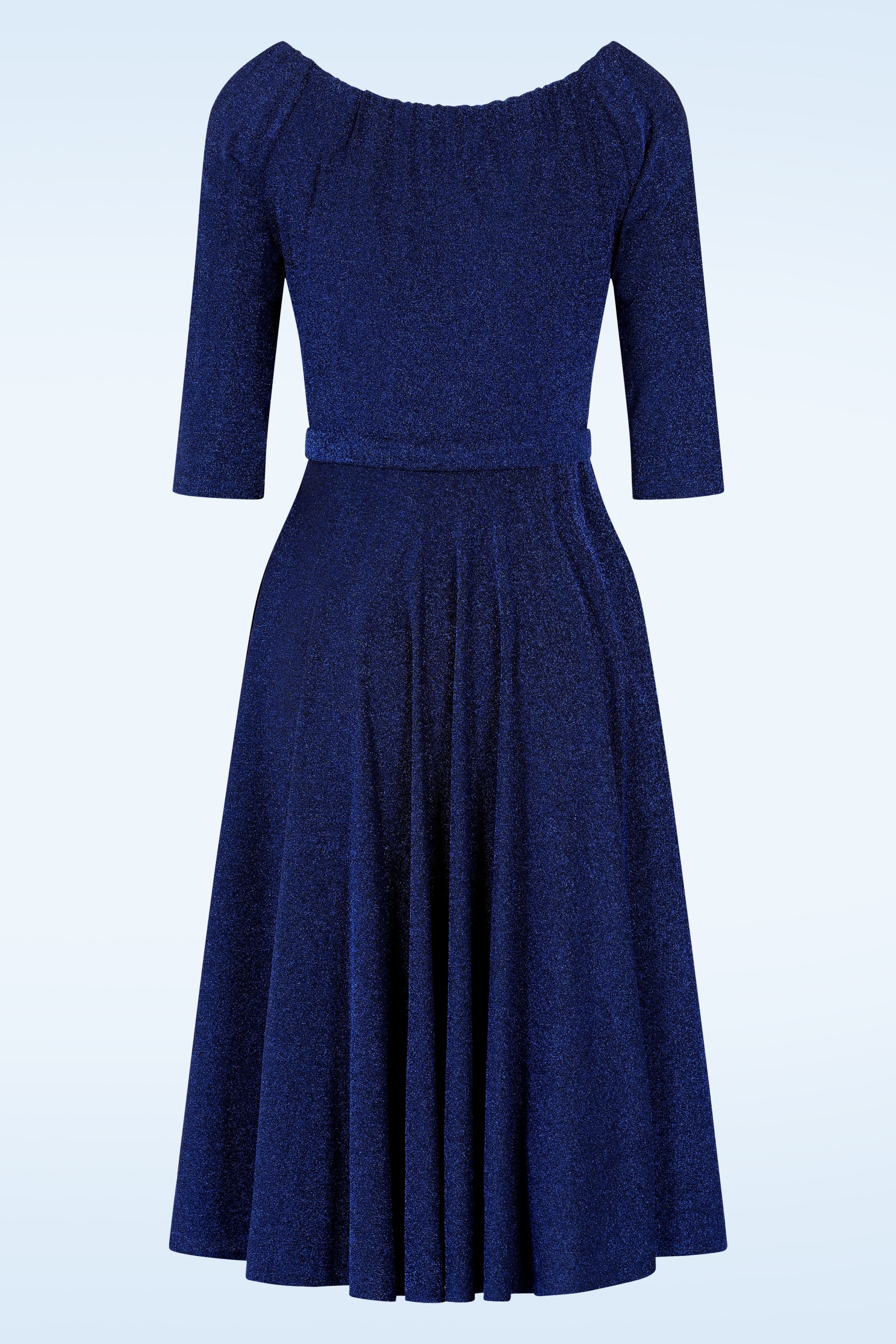 Glamour Bunny - Norma Jean Glitter swing jurk in avondblauw 8
