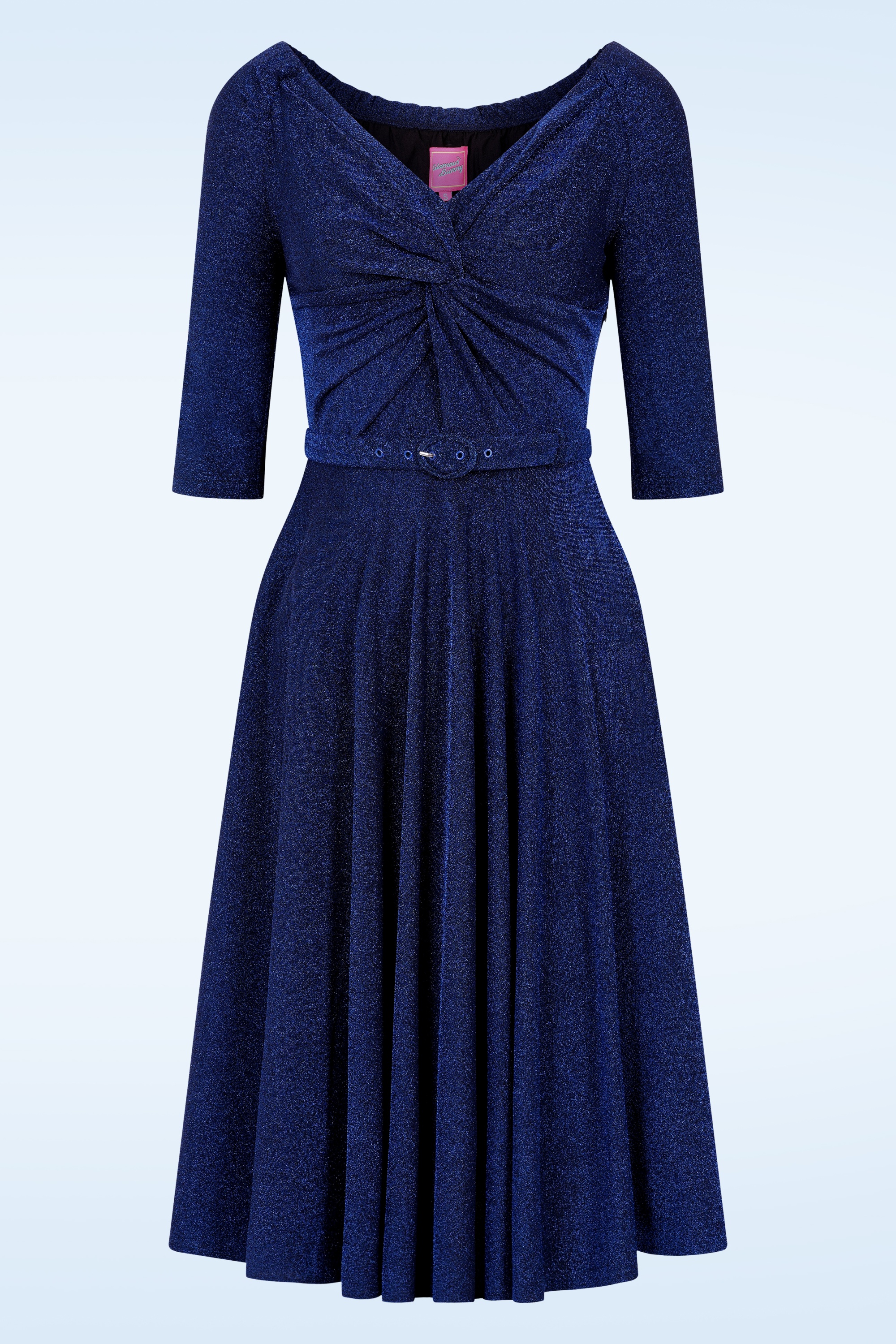 Glamour Bunny - Norma Jean Glitter swing jurk in avondblauw 6