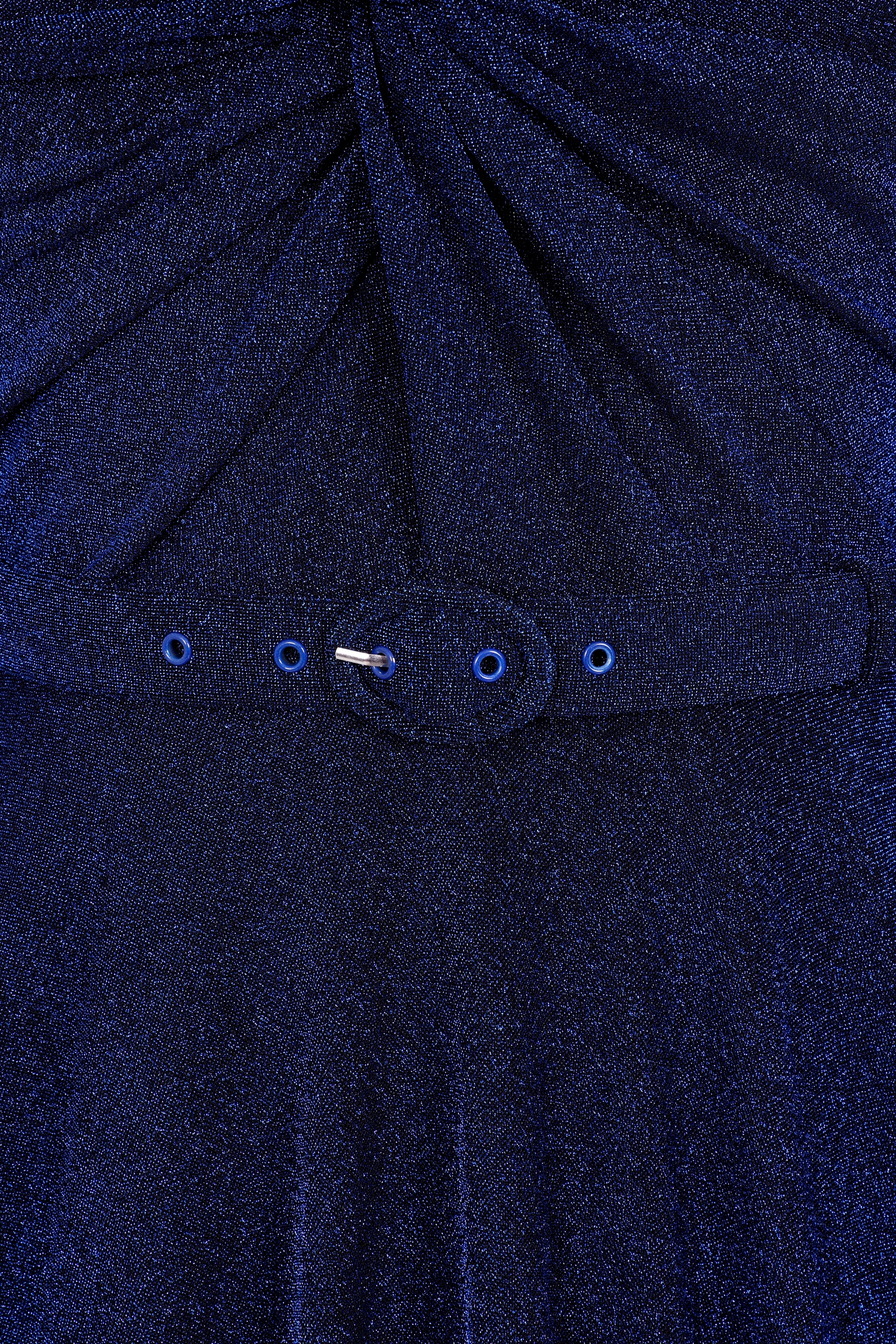 Glamour Bunny - Norma Jean Glitter swing jurk in avondblauw 5