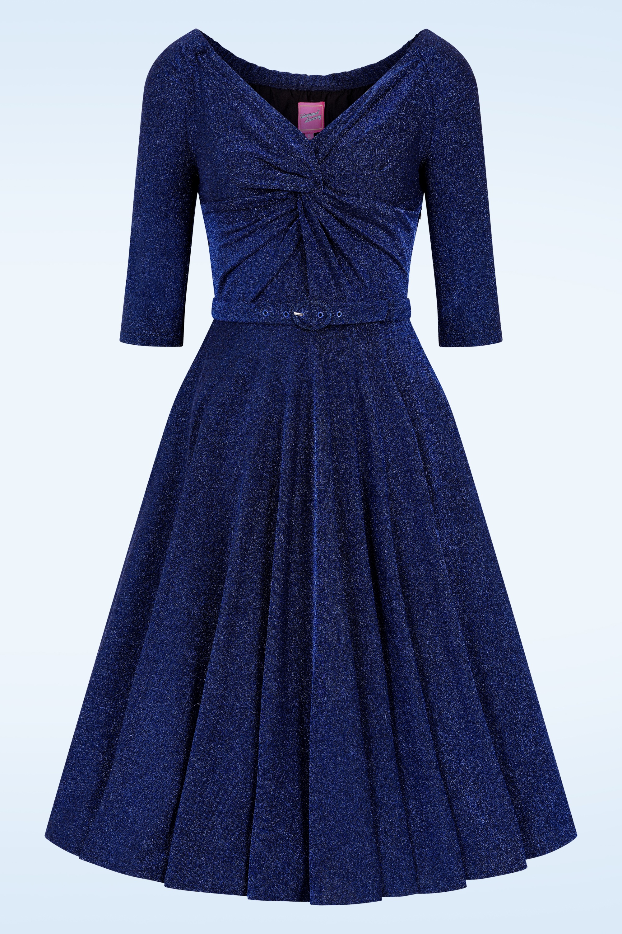 Glamour Bunny - Norma Jean Glitter swing jurk in avondblauw 2