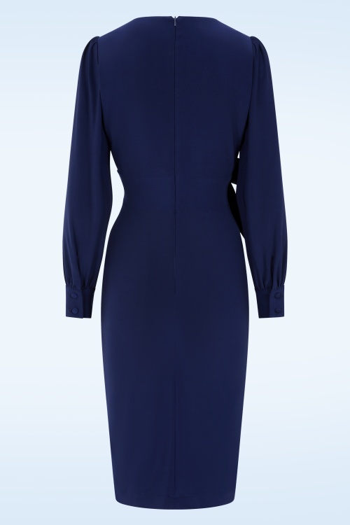 Glamour Bunny - Starlet pencil jurk in middernachtblauw 5