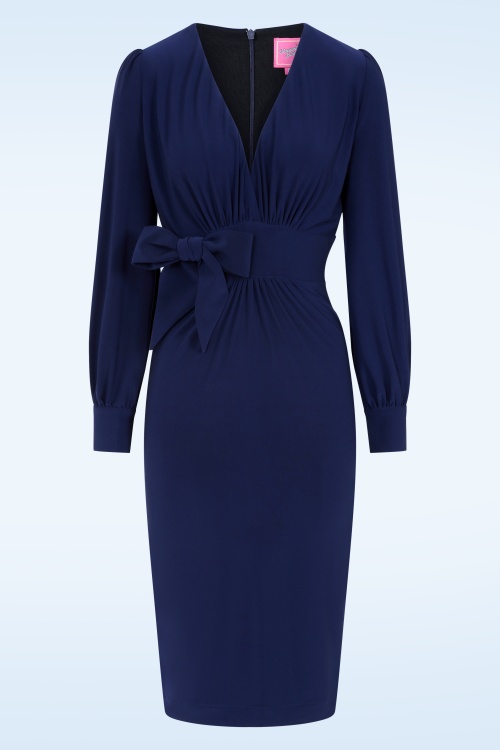 Glamour Bunny - Starlet pencil jurk in middernachtblauw 2