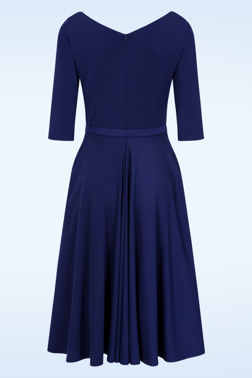 Glamour Bunny - The Gina Lee swing jurk in avondblauw 7