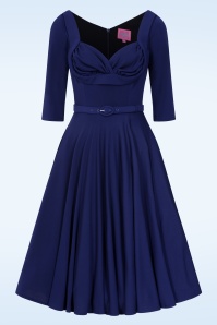 Glamour Bunny - The Gina Lee swing jurk in avondblauw 2