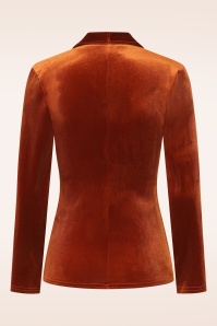 Vintage Chic for Topvintage - Topvintage exclusive ~ Jocelynn fluwelen blazer in roestbruin 3