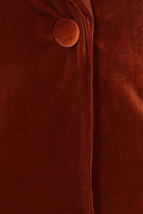 Vintage Chic for Topvintage - Topvintage exclusive ~ Jocelynn fluwelen blazer in roestbruin 2