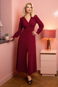 Glamour Bunny - Vera Lynn maxi jurk in bordeauxrood