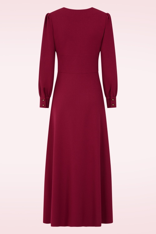 Glamour Bunny - Vera Lynn maxi jurk in bordeauxrood 5