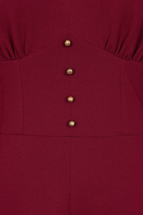 Glamour Bunny - Vera Lynn maxi jurk in bordeauxrood 3