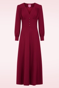 Glamour Bunny - Vera Lynn maxi jurk in bordeauxrood 2