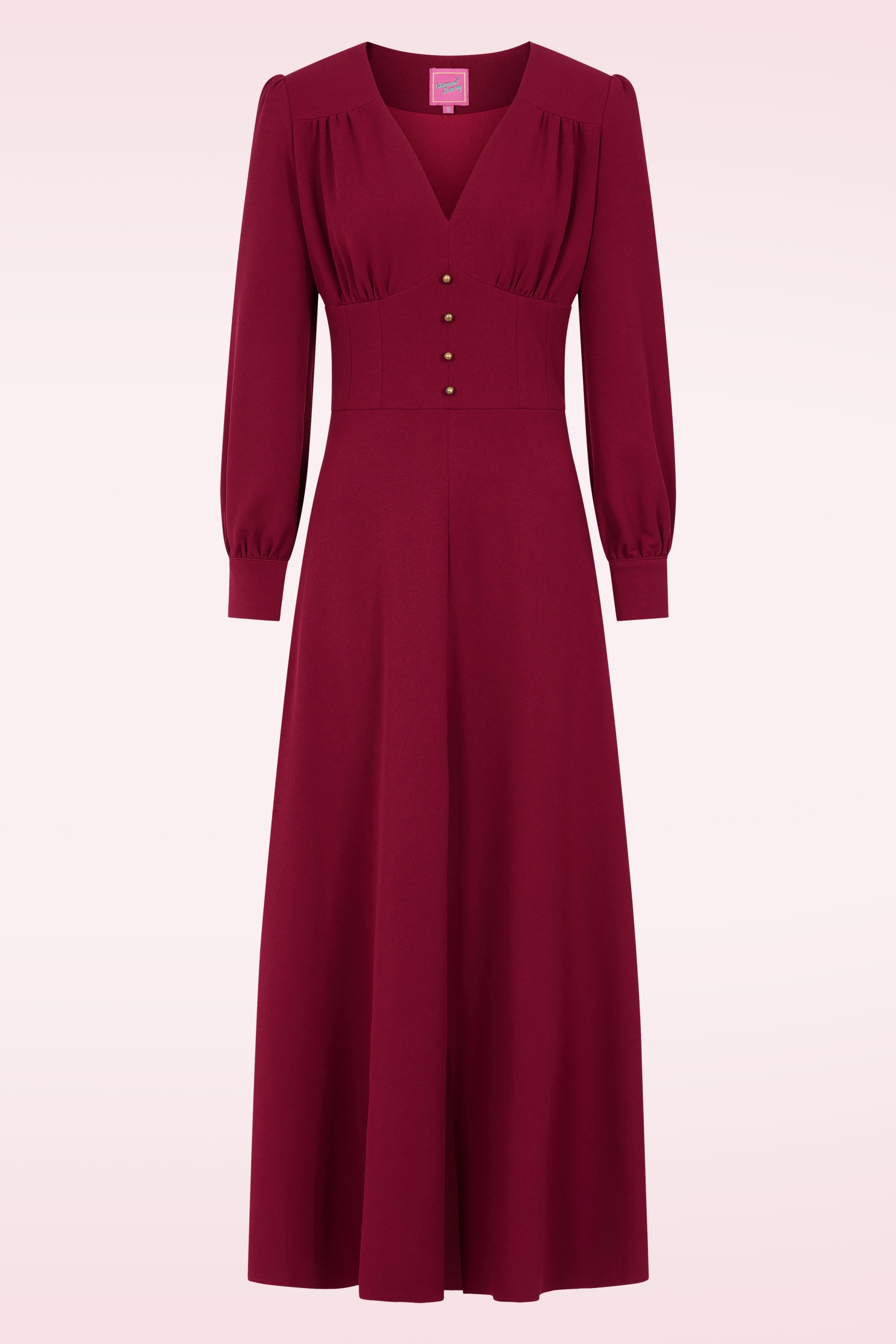 Glamour Bunny - Vera Lynn maxi jurk in bordeauxrood 2