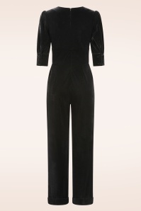 Glamour Bunny - Hariet Velvet jumpsuit in zwart 5
