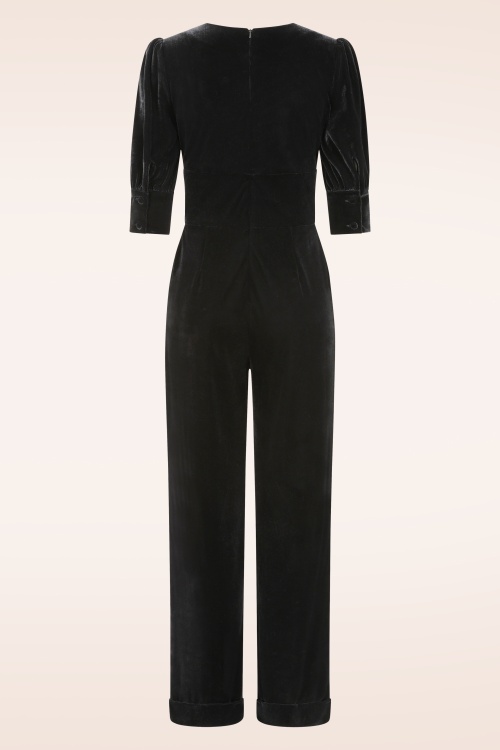 Glamour Bunny - Hariet Velvet jumpsuit in zwart 5