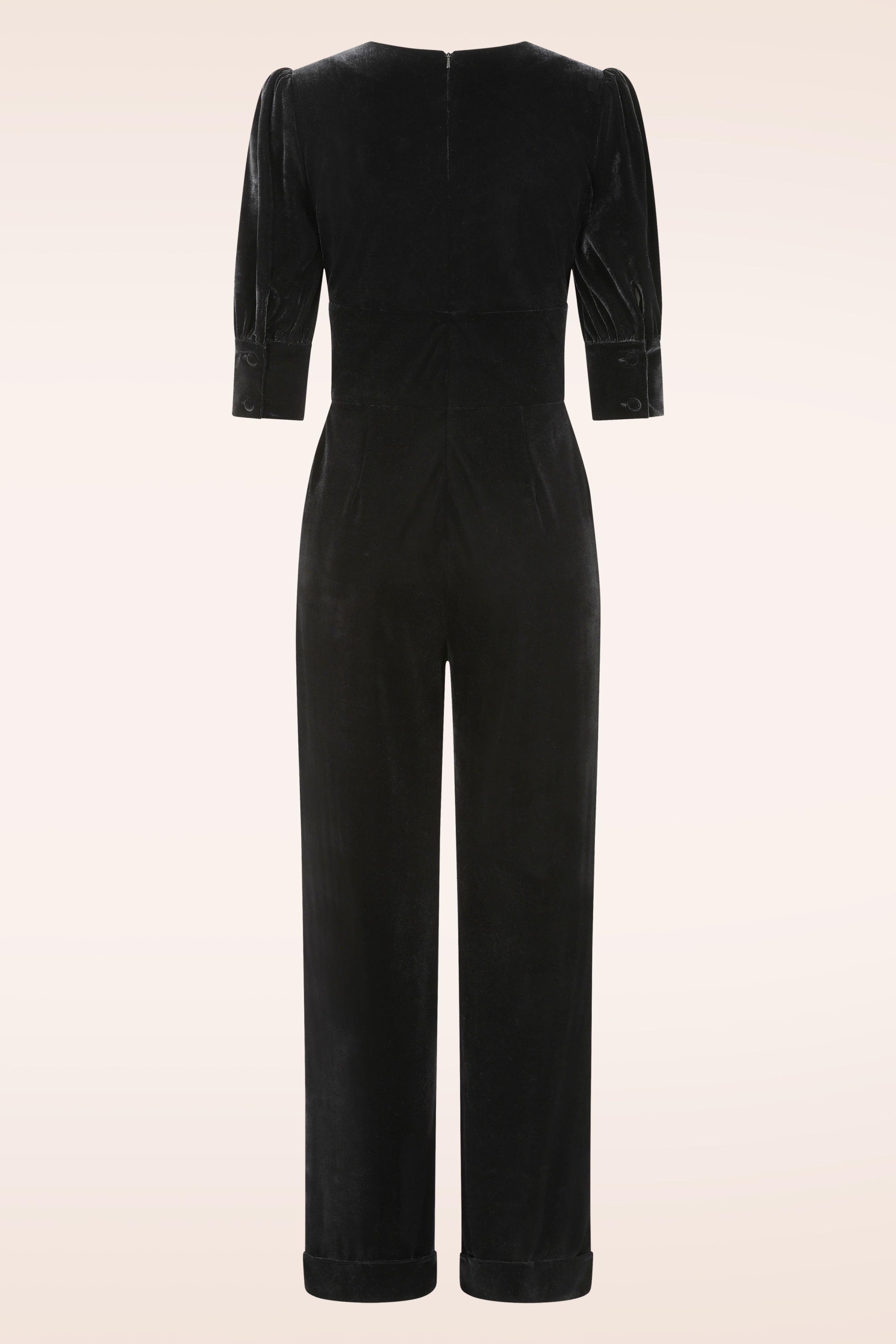Glamour Bunny - Hariet Velvet jumpsuit in zwart 5