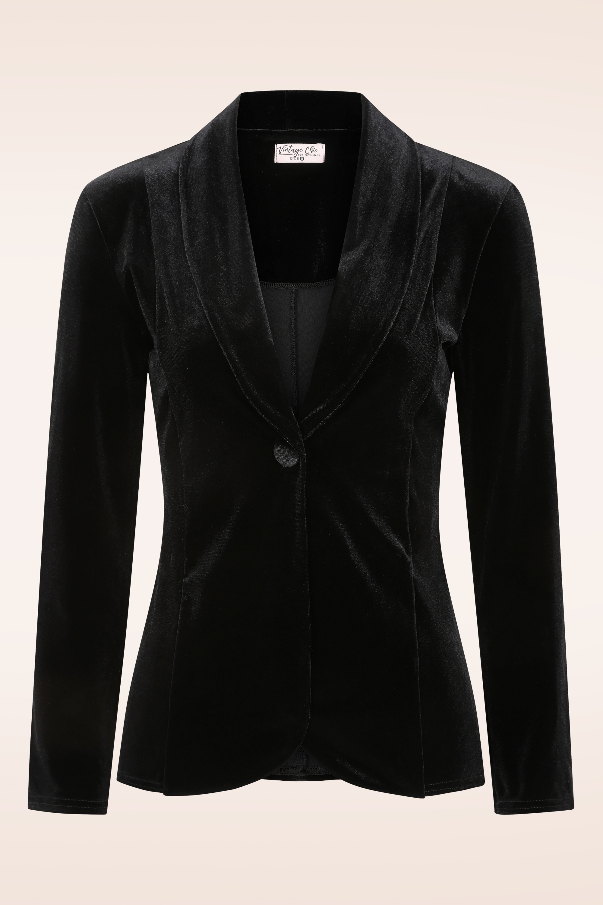 Vintage Chic for Topvintage - Topvintage exclusive ~ Jocelynn fluwelen blazer in zwart